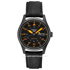 SEIKO 5 Sports SRPH33K1 Field Street Style Flieger Automatic Black Dial Black Nylon Strap