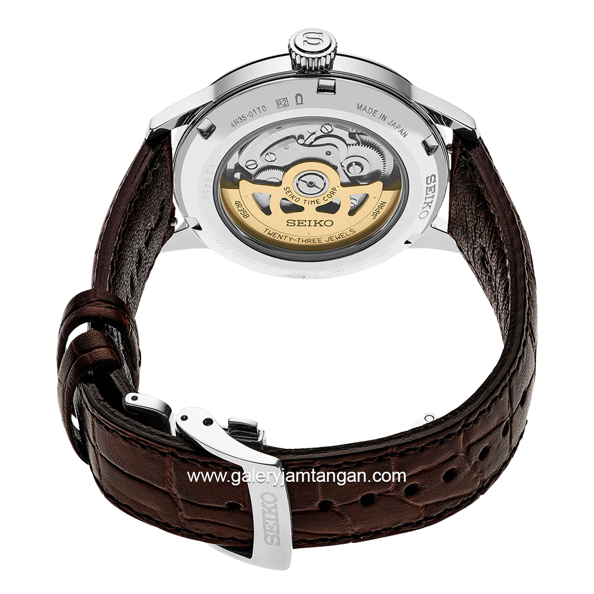 SEIKO PRESAGE SRPK15J1 Automatic Broen Dial Blue Leather Strap