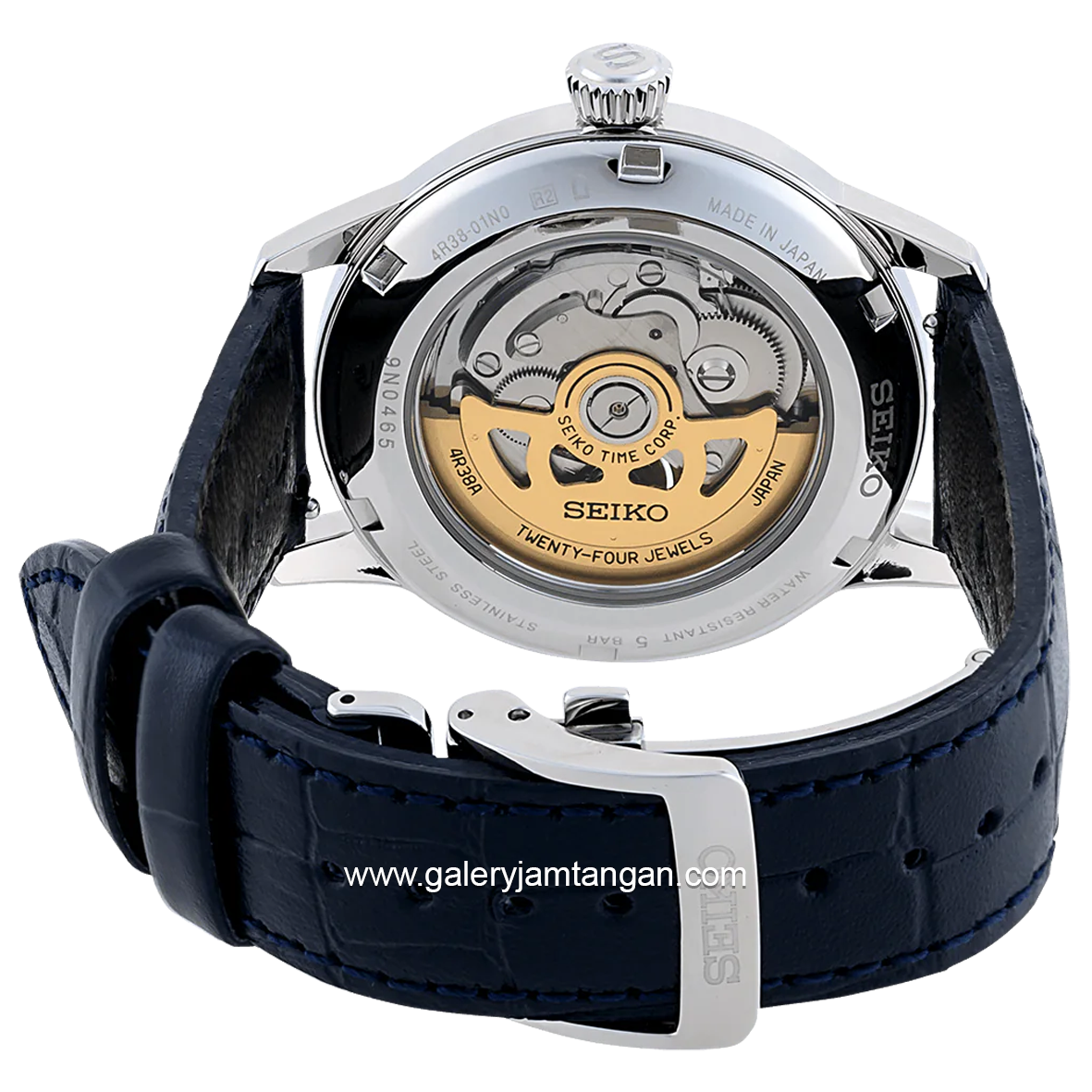 SEIKO PRESAGE SSA405J1 Automatic Black Dial Blue Leather Strap