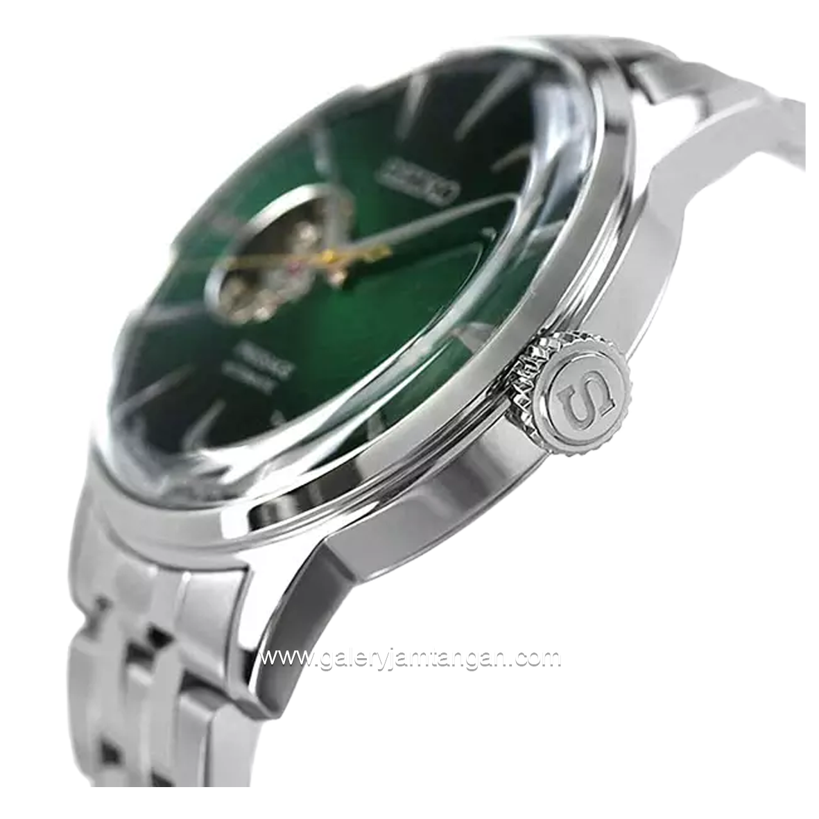 SEIKO PRESAGE SSA441J1 Automatic Silver Dial Green Stainless Steel Strap