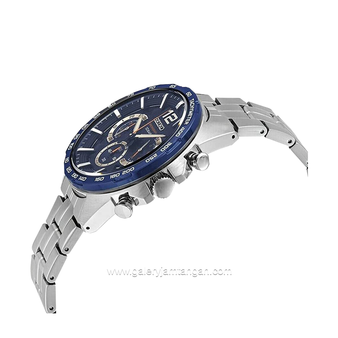 SEIKO Chronograph SSB345P1 Silver Dial Blue Stainless Steel