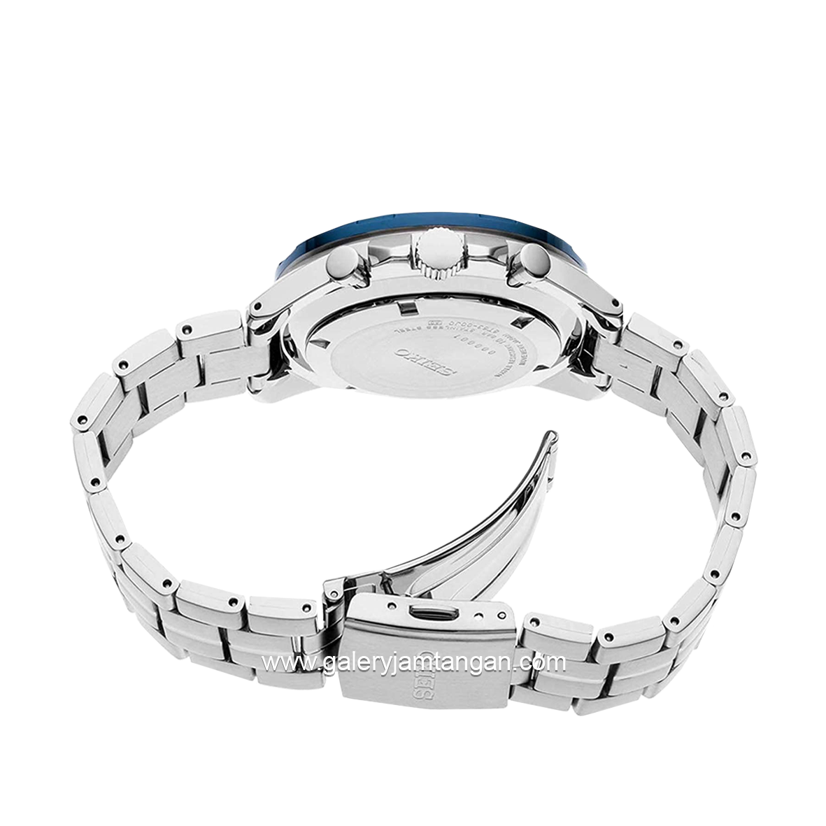 SEIKO Chronograph SSB345P1 Silver Dial Blue Stainless Steel