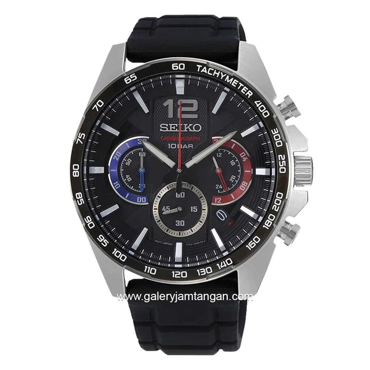 SEIKO NEO SPORT SSB347P1 Chronograph Black Silver Rubber Strap