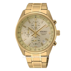 SEIKO Chronograph SSB382P1 Gold Stainless Steel Strap