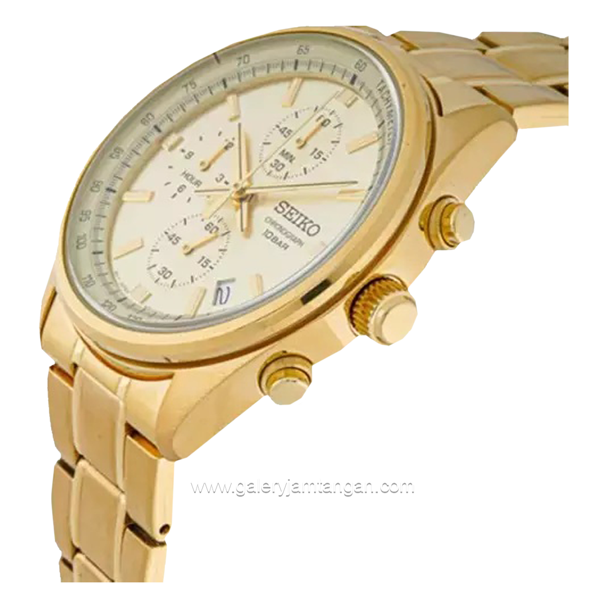 SEIKO Chronograph SSB382P1 Gold Stainless Steel Strap