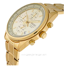 SEIKO Chronograph SSB382P1 Gold Stainless Steel Strap