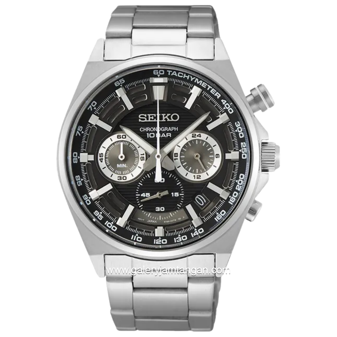 SEIKO Chronograph SSB397P1 Essentials Discover More Men Black Dial Stainless Steel Strap