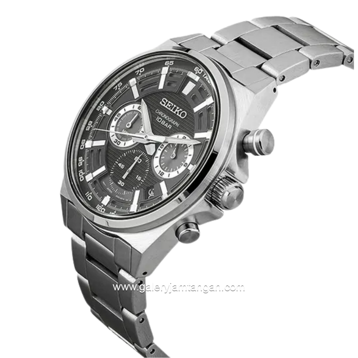 SEIKO Chronograph SSB397P1 Essentials Discover More Men Black Dial Stainless Steel Strap
