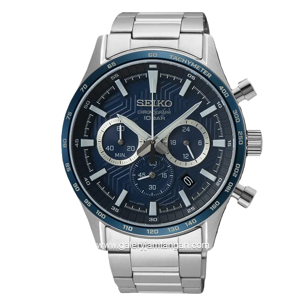 SEIKO SSB445P1 Chronograph Silver Dial Blue Stainless Steel