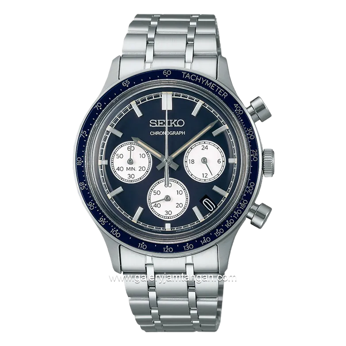 SEIKO SSB477P1 Chronograph Silver Dial Blue Stainless Steel