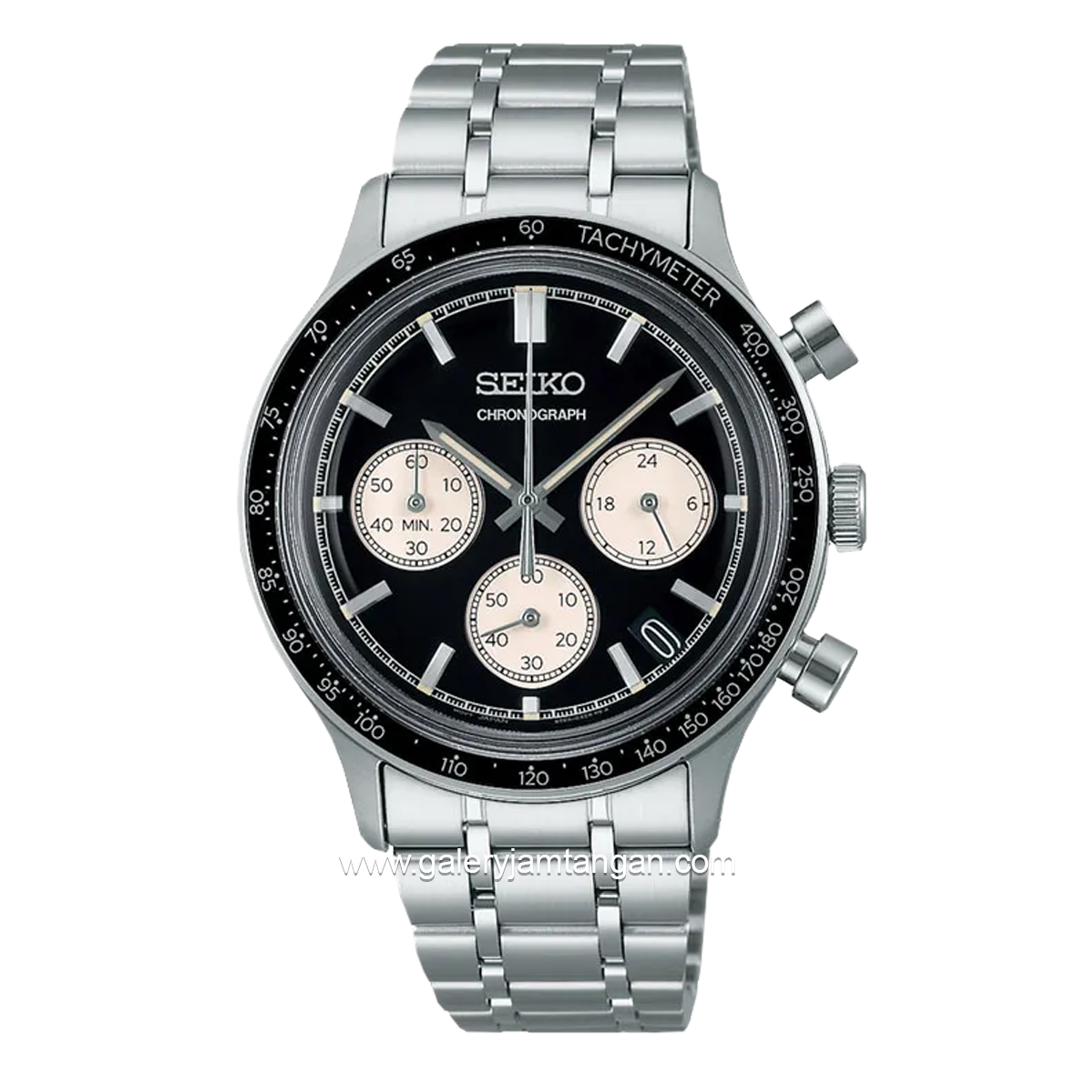 SEIKO SSB479P1 Chronograph Silver Dial Black Stainless Steel