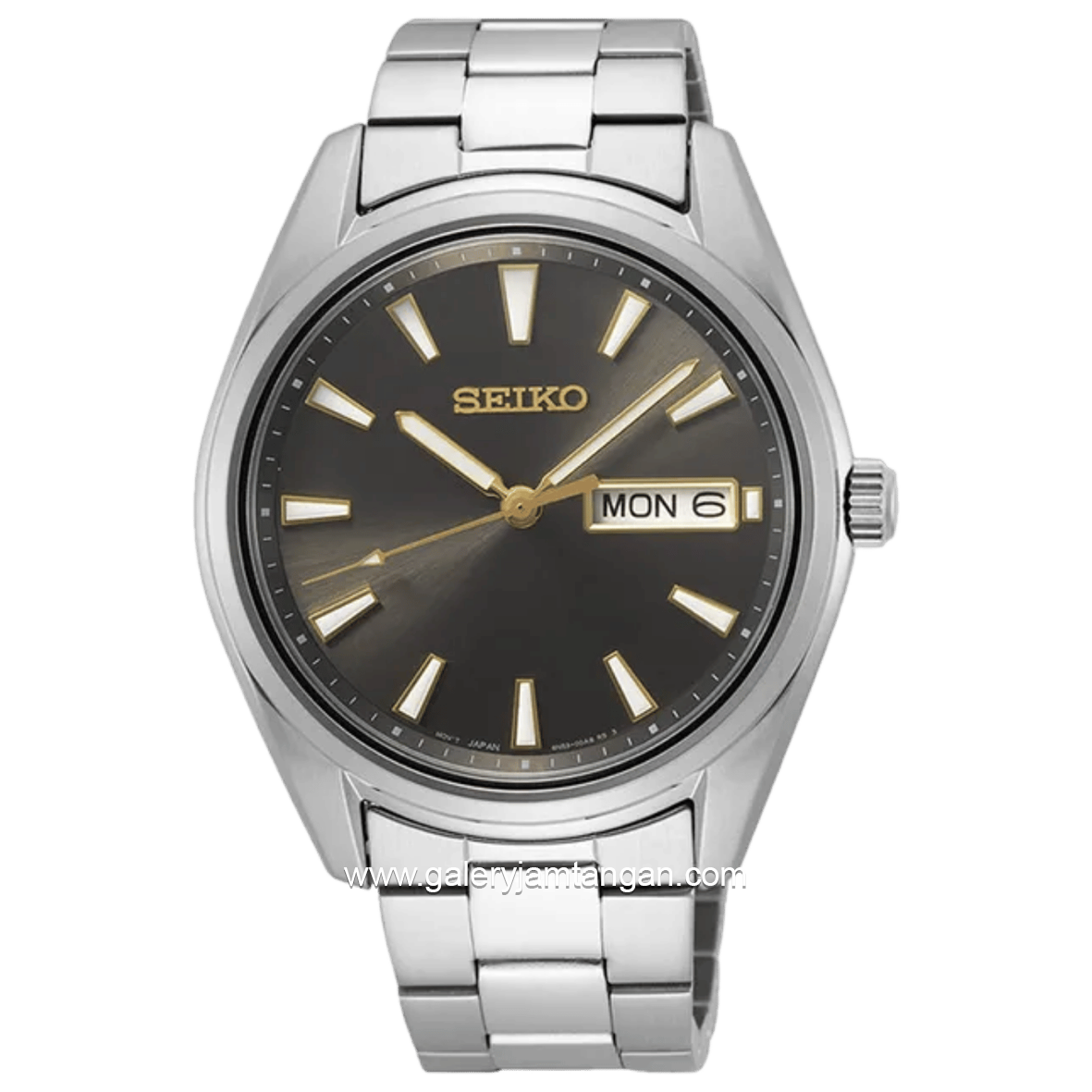 SEIKO SUR343P1 Men Dark Grey Sunray Dial Stainless Steel Strap