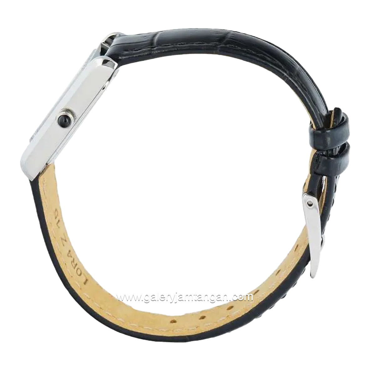 SEIKO CLASSIC SWR103P1 & SWR107P1 Tank Black Silver Leather Strap