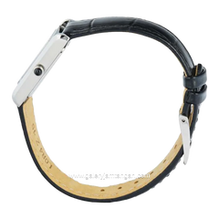 SEIKO CLASSIC SWR103P1 & SWR107P1 Tank Black Silver Leather Strap