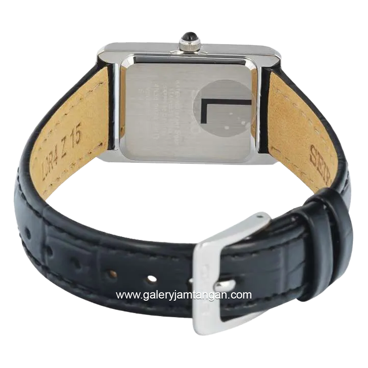 SEIKO CLASSIC SWR103P1 & SWR107P1 Tank Black Silver Leather Strap