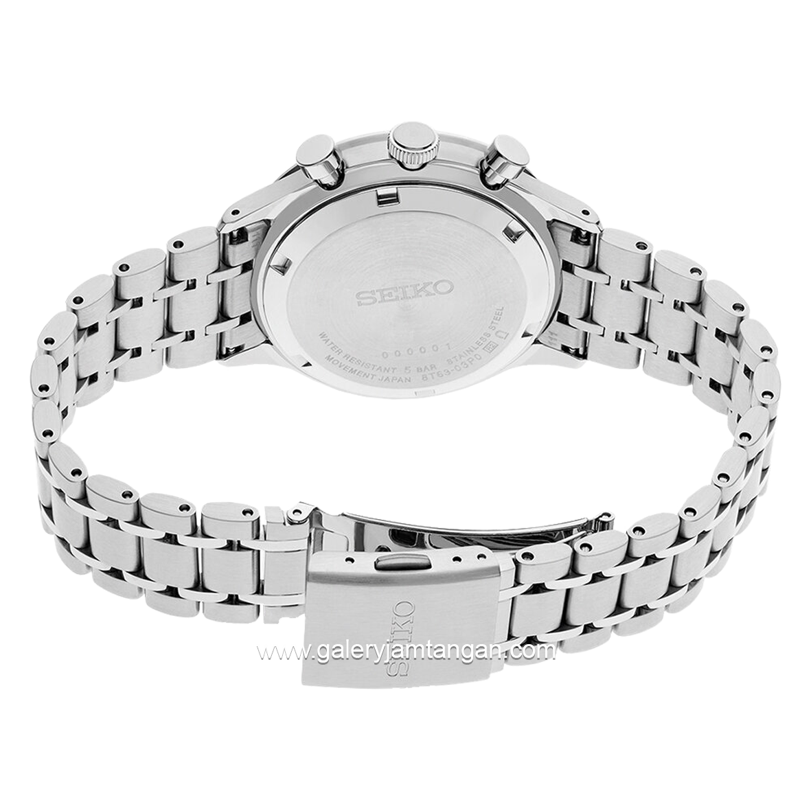 SEIKO SSB479P1 Chronograph Silver Dial Black Stainless Steel