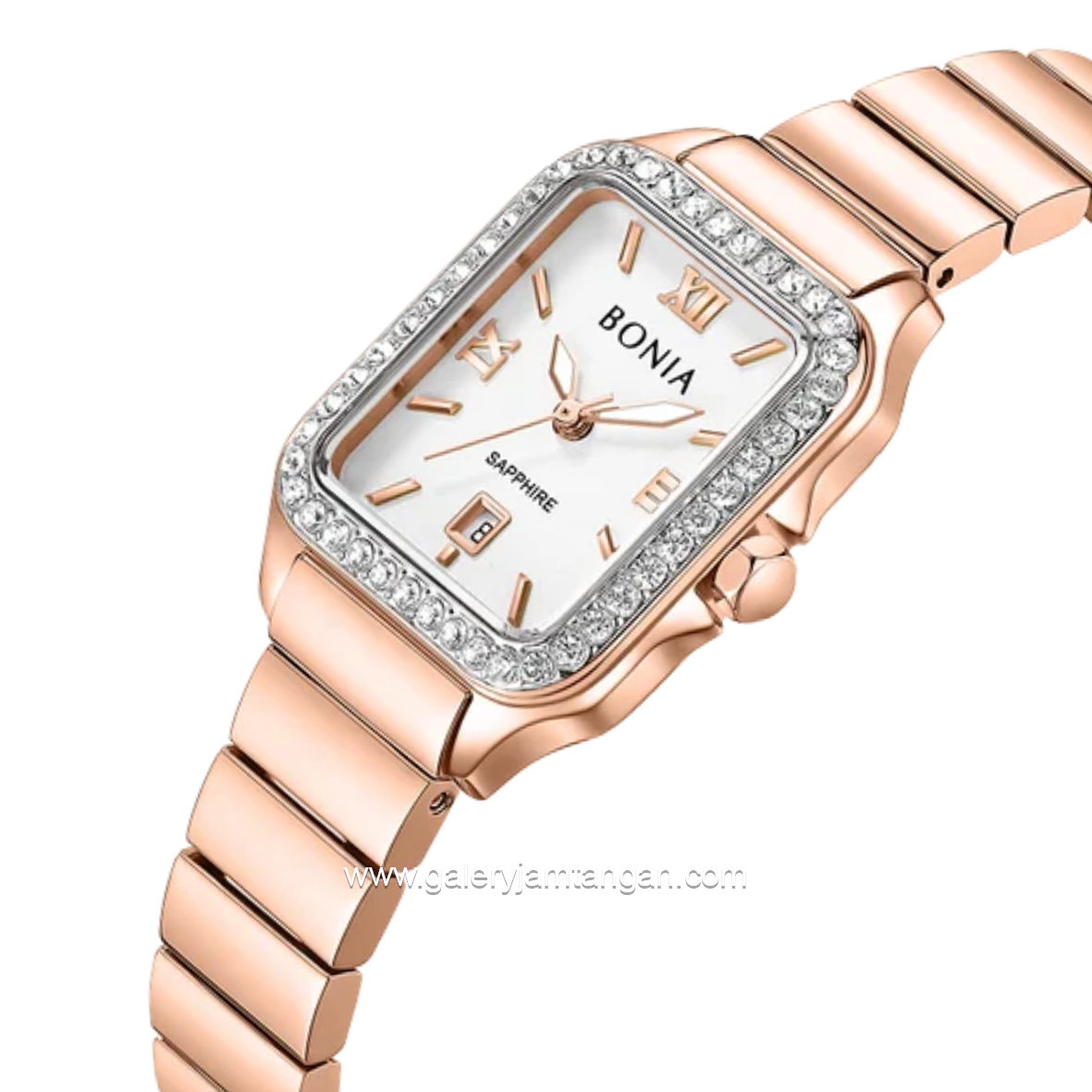 BONIA BNB10905-2513S Gold Dial White Stainless Steel Strap