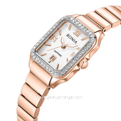 BONIA BNB10905-2513S Gold Dial White Stainless Steel Strap