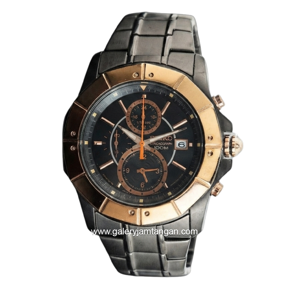 SEIKO LORD SNAD03J1 Chronograph Black Stainless Steel Strap