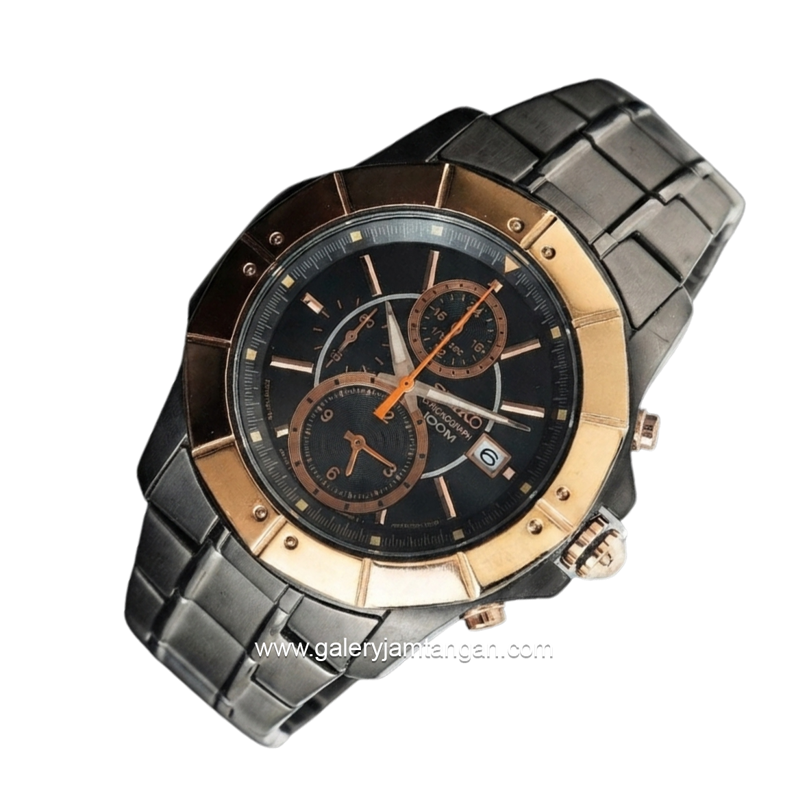 SEIKO LORD SNAD03J1 Chronograph Black Stainless Steel Strap