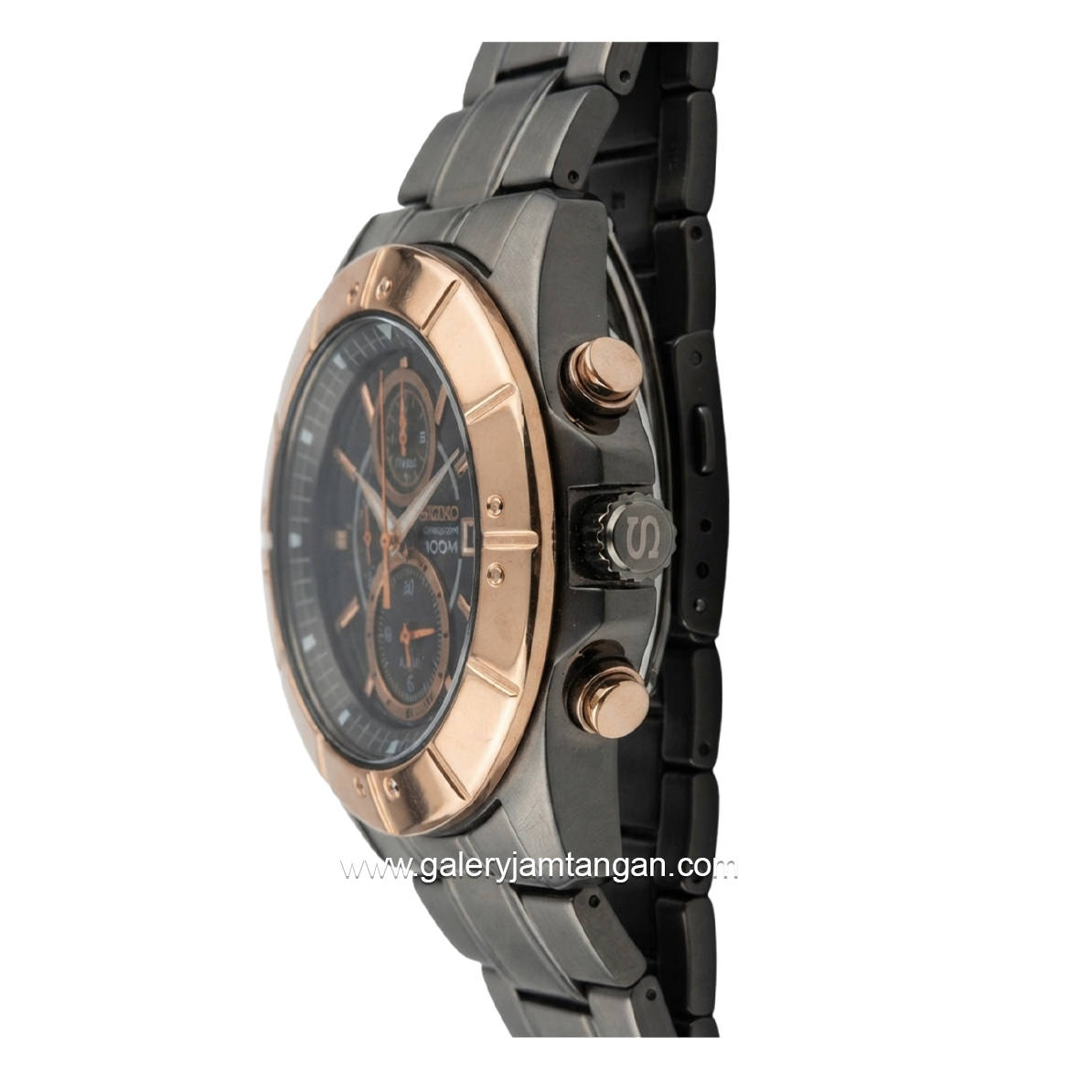 SEIKO LORD SNAD03J1 Chronograph Black Stainless Steel Strap