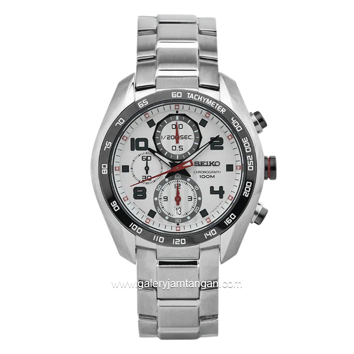 SEIKO SNDD33P1 Chronograph Silver Dial White Stainless Steel Strap