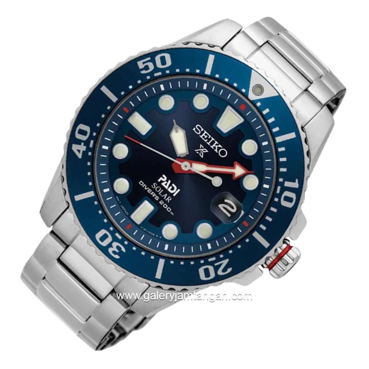 SEIKO SNE549P1 PADI Solar Divers 200M Blue Dial Stainless Steel Strap
