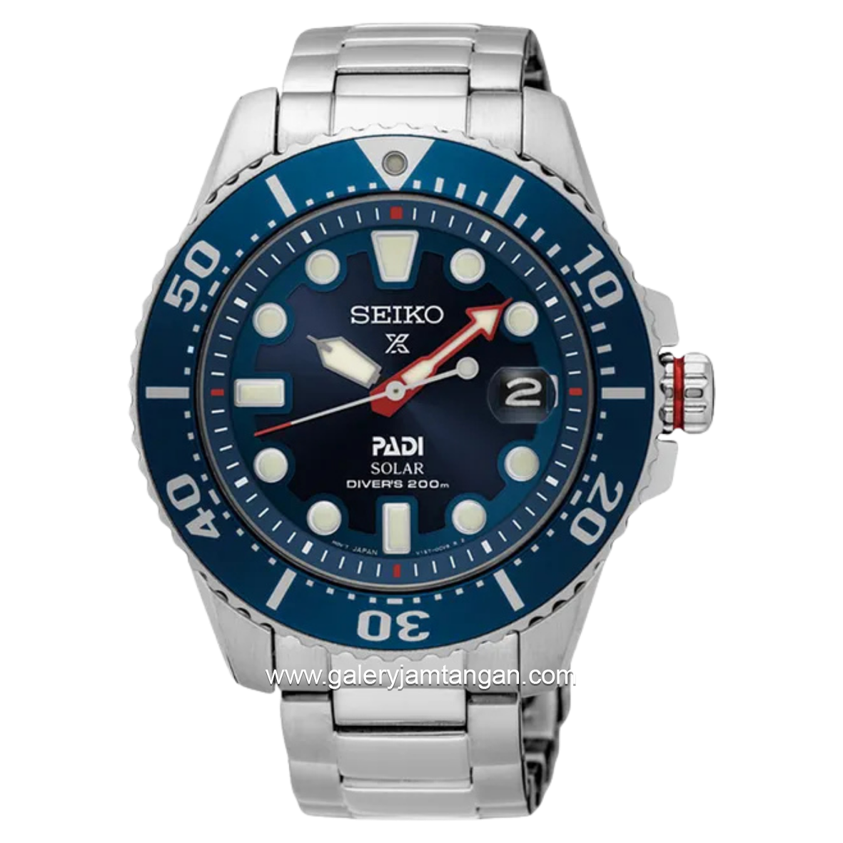SEIKO SNE549P1 PADI Solar Divers 200M Blue Dial Stainless Steel Strap