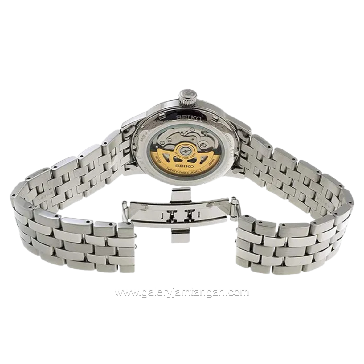 SEIKO PRESAGE COCKTAIL TIME MOCKINGBIRD SRPE15J1 Silver Dial Green Stainless Steel Strap