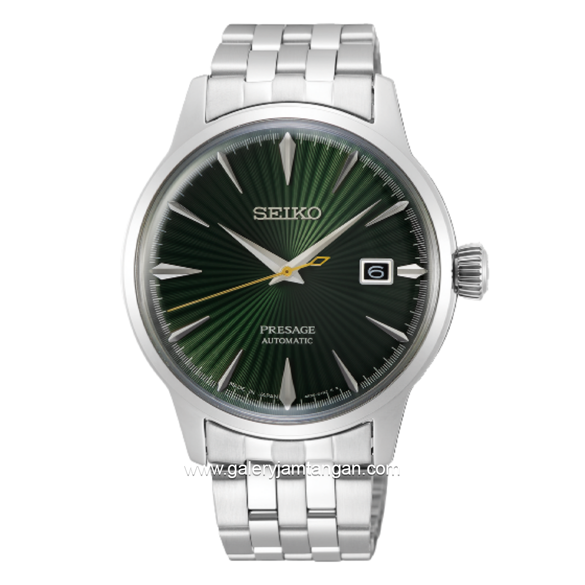 SEIKO PRESAGE COCKTAIL TIME MOCKINGBIRD SRPE15J1 Silver Dial Green Stainless Steel Strap