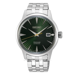 SEIKO PRESAGE COCKTAIL TIME MOCKINGBIRD SRPE15J1 Silver Dial Green Stainless Steel Strap