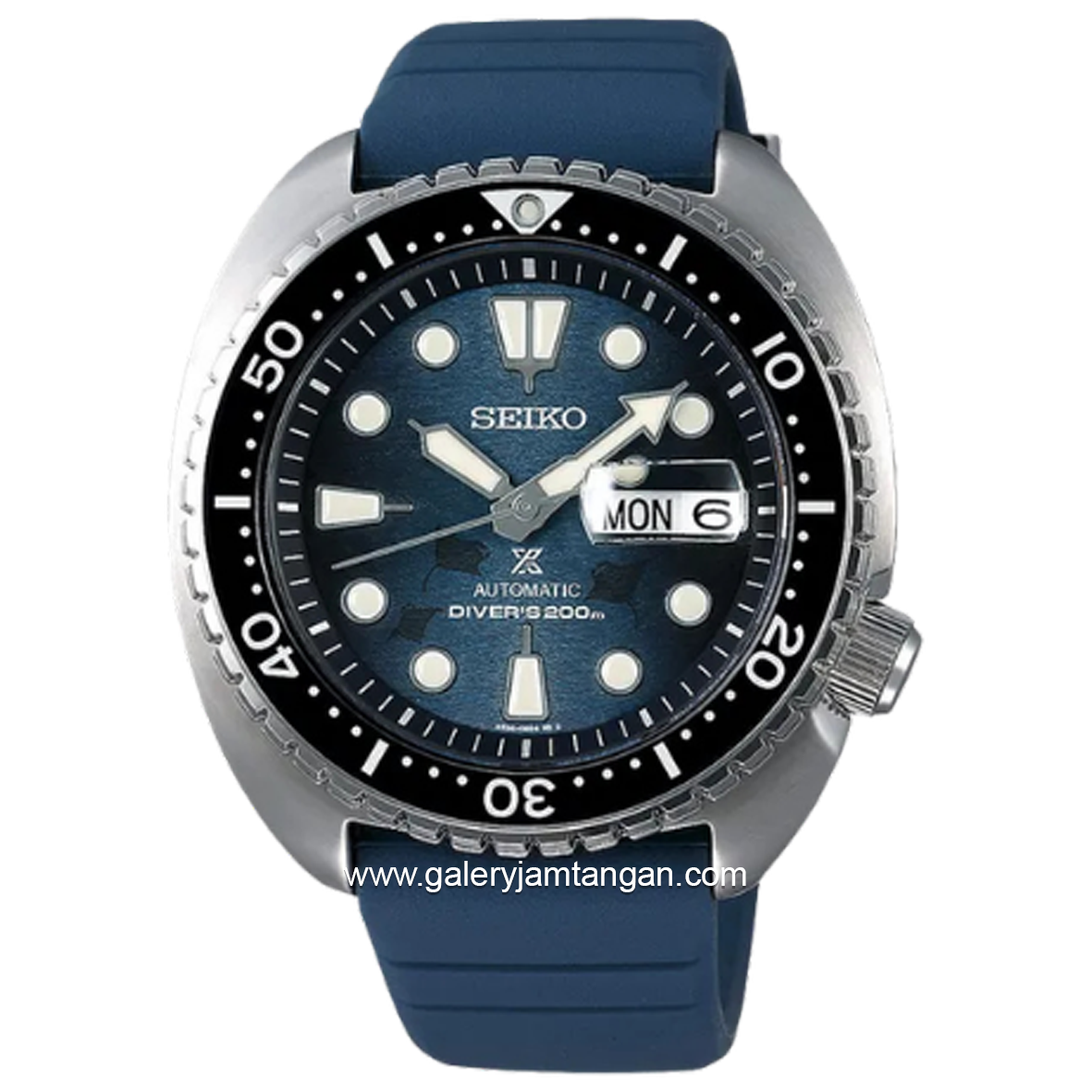 SEIKO Prospex SRPF77K1 King Turtle Dark Manta Ray Save The Ocean Rubber Strap