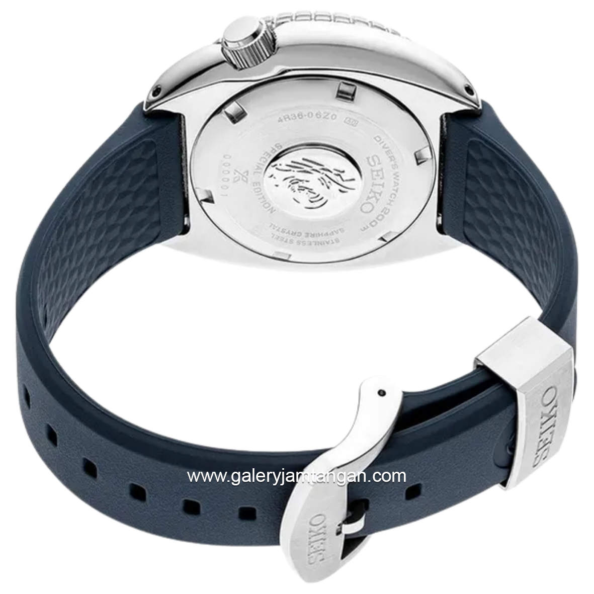 SEIKO Prospex SRPF77K1 King Turtle Dark Manta Ray Save The Ocean Rubber Strap