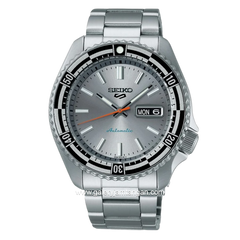 SEIKO 5 Sports SRPK09K1 SKX Sports Style Rally Driver Dial Silver Stainless Steel Strap SE