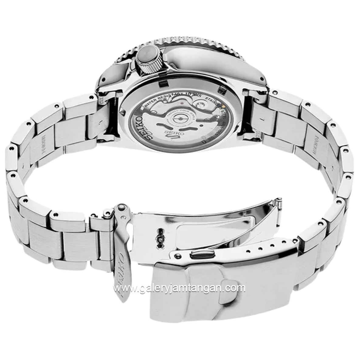 SEIKO 5 Sports SRPK09K1 SKX Sports Style Rally Driver Dial Silver Stainless Steel Strap SE