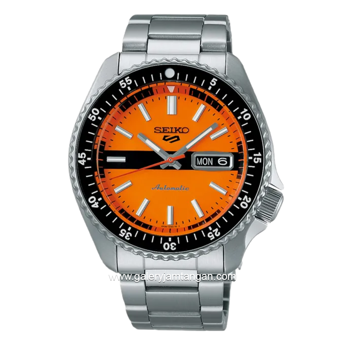 SEIKO 5 Sports SRPK11K1 SKX Double Hurricane Dial Orange SE Stainless Steel Strap
