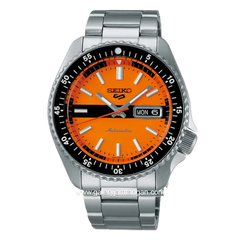 SEIKO 5 Sports SRPK11K1 SKX Double Hurricane Dial Orange SE Stainless Steel Strap