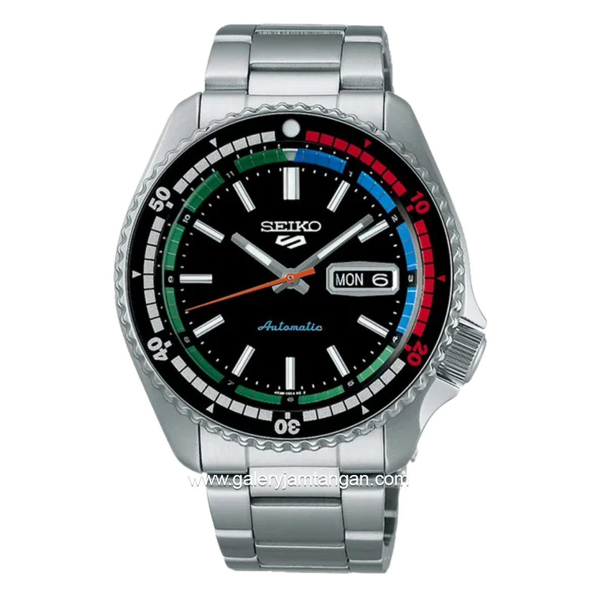 SEIKO 5 Sports SRPK13K1 SKX Sports Style Regatta Dial Black Stainless Steel Strap Special Edition