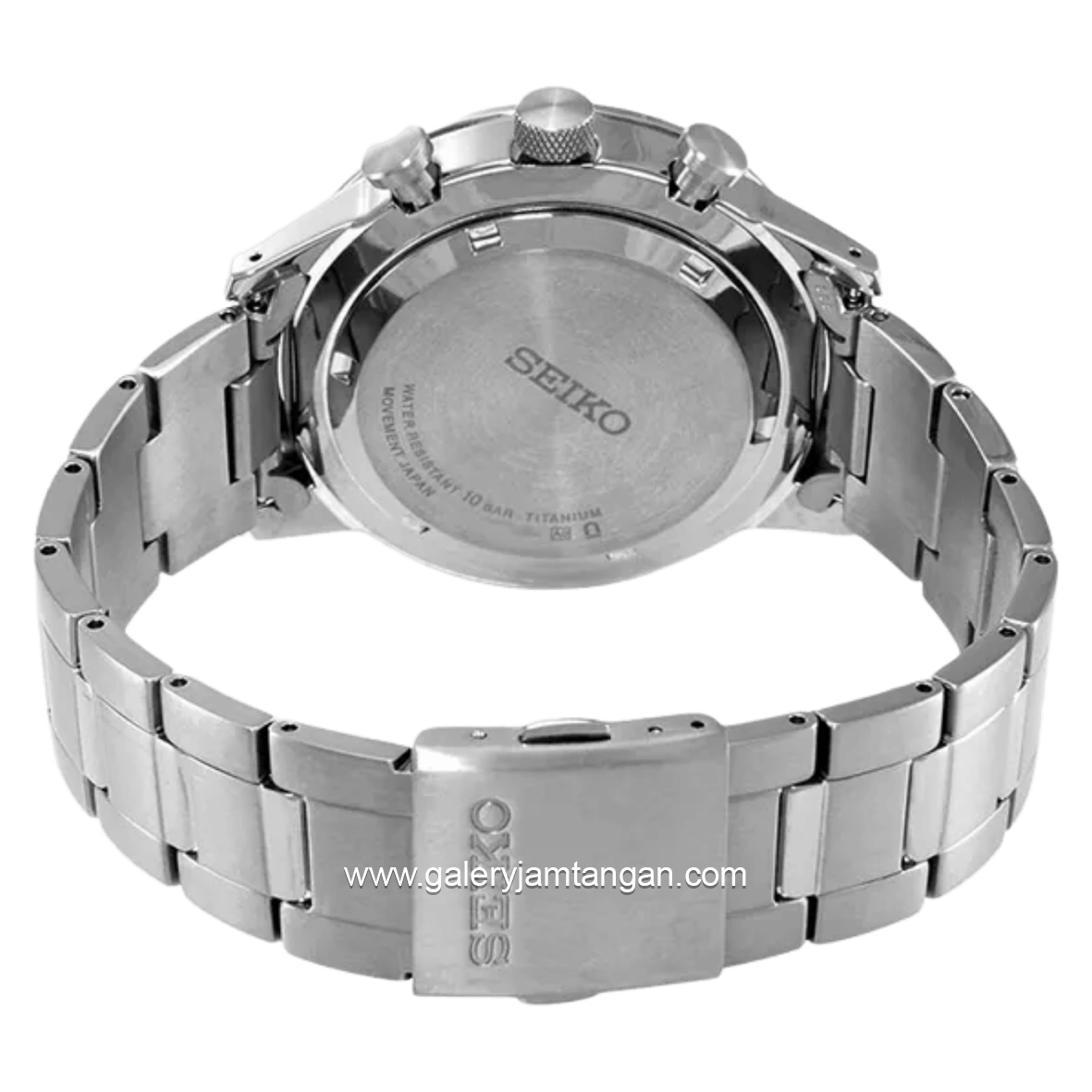 SEIKO Chronograph SSB387P1 Discover More Men Blue Dial Titanium Strap