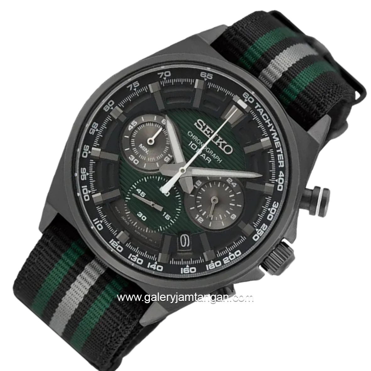 SEIKO SSB411P1 Discover More Green Dial Multi Color Nylon Strap