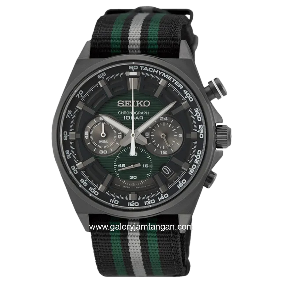 SEIKO SSB411P1 Discover More Green Dial Multi Color Nylon Strap