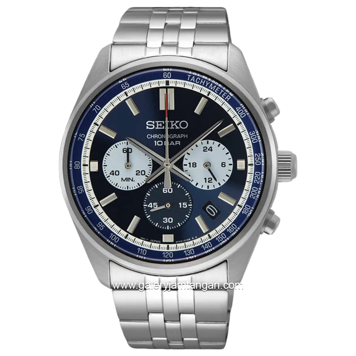 SEIKO SSB427P1 Chronograph Dial Dark Blue Stainless Steel Strap