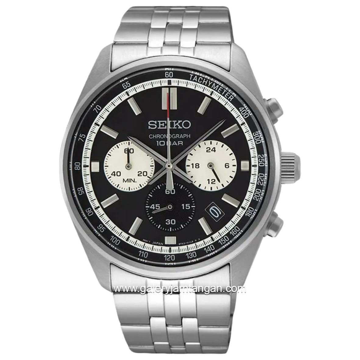 SEIKO SSB429P1 Chronograph Dial Black Stainless Steel Strap