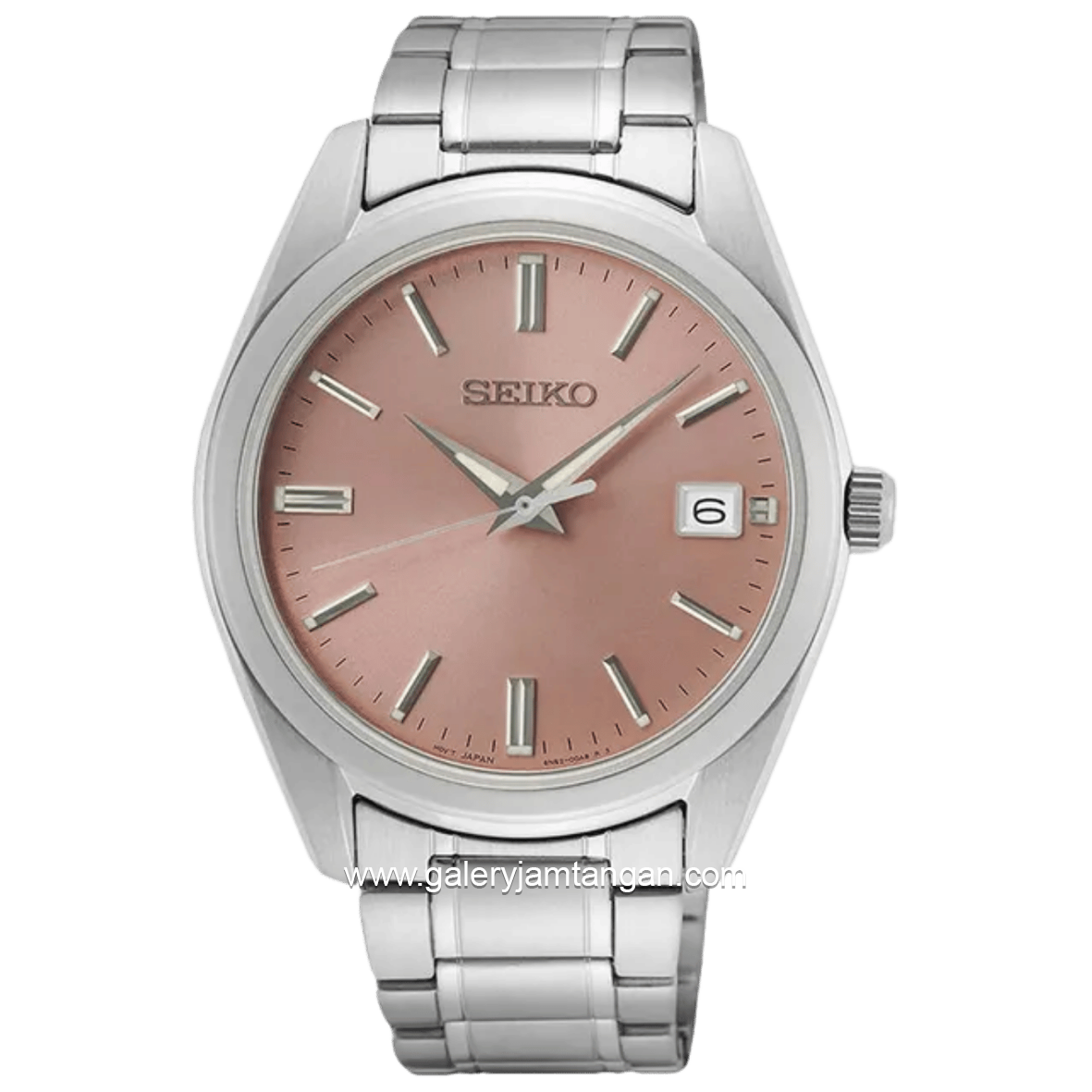 SEIKO Classic SUR523P1 Discover More Pink Salmon Dial Stainless Steel Strap
