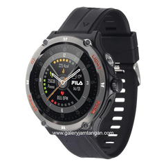 FILA SMARTWATCH SW/56 Black Silicone Extra Strap Brown Leather