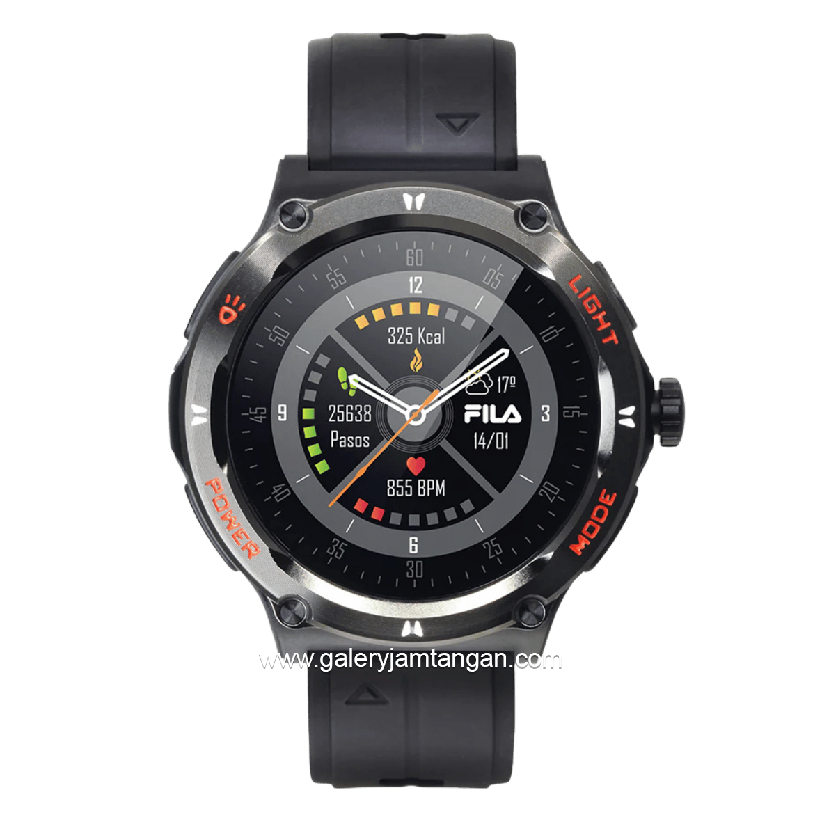 FILA SMARTWATCH SW/56 Black Silicone Extra Strap Brown Leather