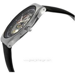 SWATCH SS07S115 Skeleton Black Laeather Swiss Made
