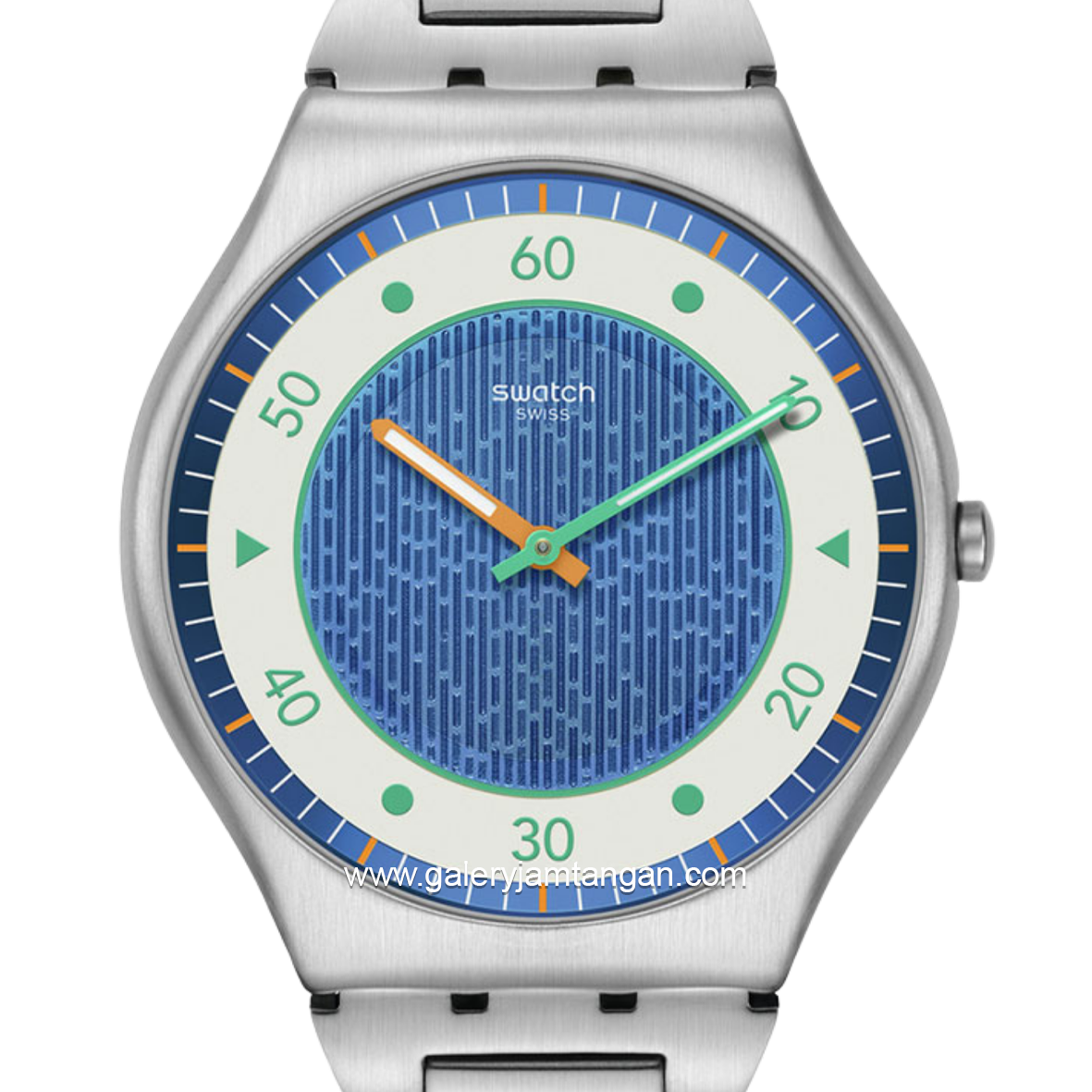 SWATCH SS07S143G Silver Dial Blue Stainless Steel