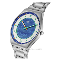 SWATCH SS07S143G Silver Dial Blue Stainless Steel