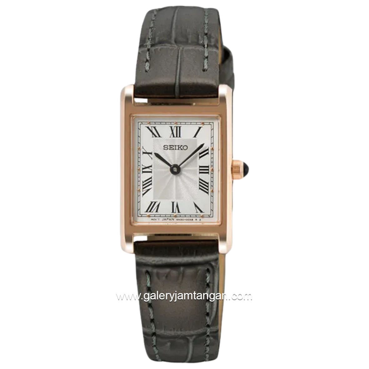 SEIKO SWR096P1 Tank White Dial Leather Strap